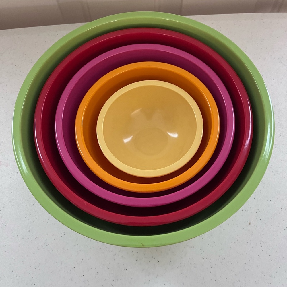 Colorful Nesting Melamine Mixing Bowl Set of 5